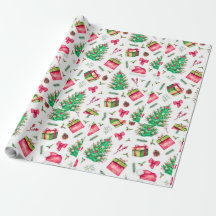 Vattenfärg julpresentpapper