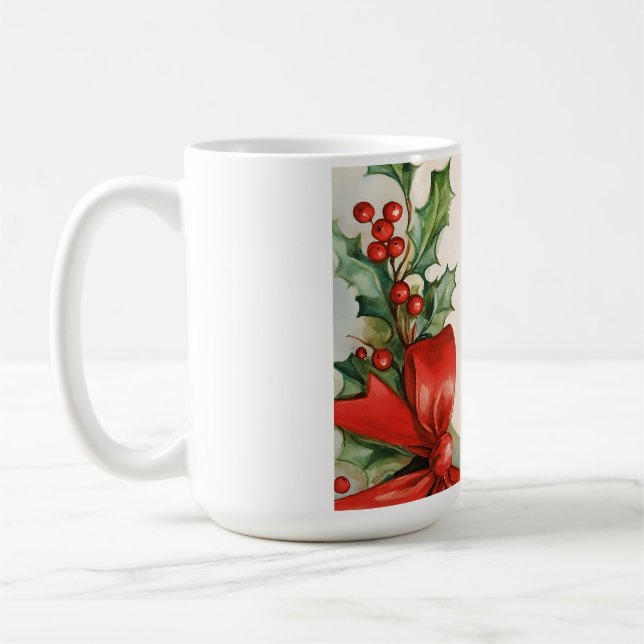 Vattenfärg julstämning kaffemugg (Vänster)