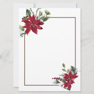 Vattenfärg julstjärna jul blank brevpapper julkort