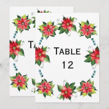 Vattenfärg Julstjärna Krans - Bord Nummer