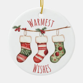 Vattenfärg Julstrumpor Ornament