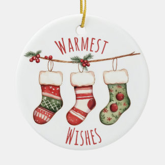 Vattenfärg Julstrumpor Ornament