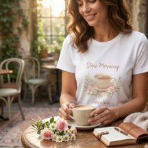Vattenfärg kaffe & blommig illustration i mysig st
