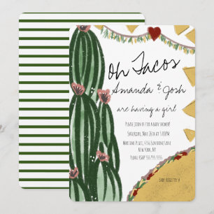 Vattenfärg Kaktus Taco Konstnärlig Grönska Bebis S Inbjudningar