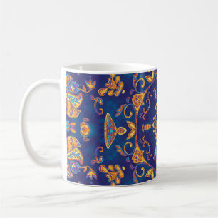 Vattenfärg Kaleidoscope Mandala Oriental Design. Kaffemugg