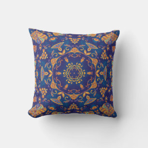 Vattenfärg Kaleidoscope Mandala Oriental Design. Kudde