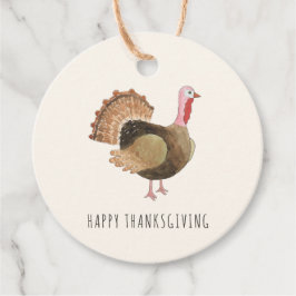 Vattenfärg Kalkon Thanksgiving Gåvor Etiketter