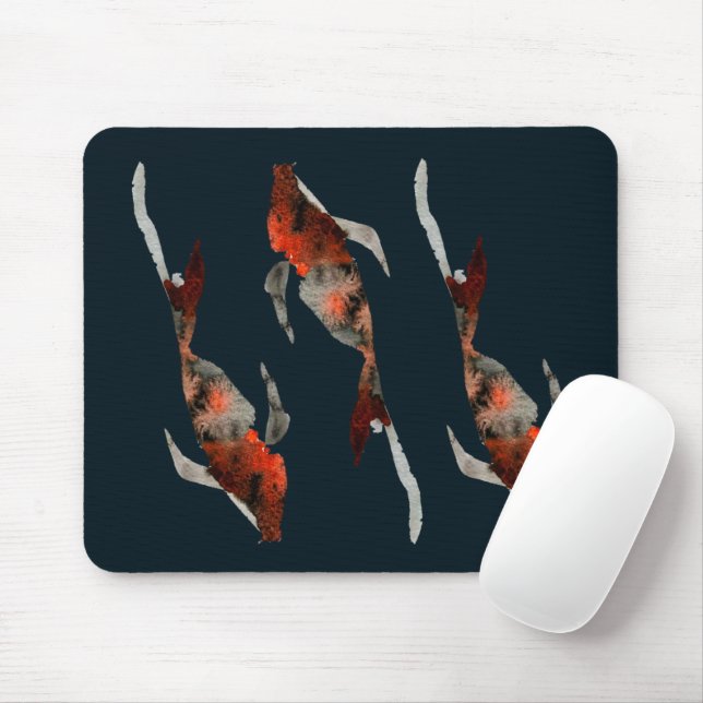 Vattenfärg karp fisk illustration musmatta (Med mus)