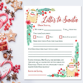 Vattenfärg Kids Brev till Santa Papprare Lakan