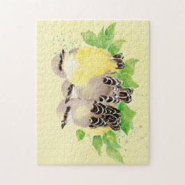 Vattenfärg Kingbird Garden Bird Nature Art Pussel