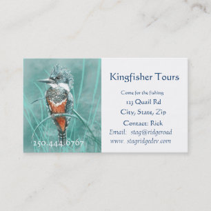 Vattenfärg Kingfisher Fishings Tours Business Logo Visitkort