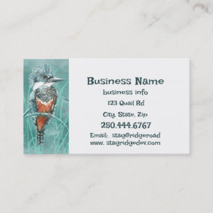 Vattenfärg Kingfisher Fishings Tours Business Logo Visitkort