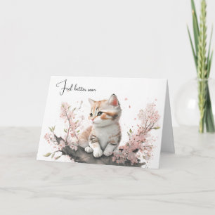 Vattenfärg Kitten kommer snart Kort