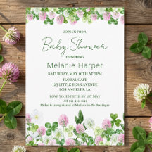 Vattenfärg Klöveräng Baby Shower