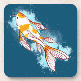 Vattenfärg Koi Fish on Blue Illustration Underlägg