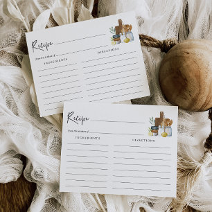 Vattenfärg Kök Bröllopsdusch Receptkort Vykort