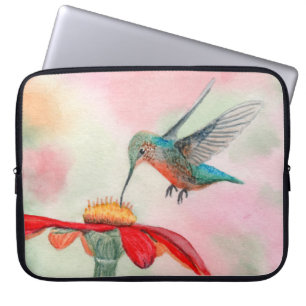 Vattenfärg kolibri konst laptopfodral laptop fodral