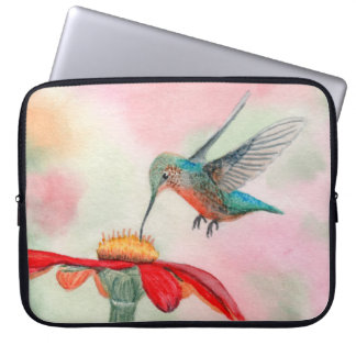 Vattenfärg kolibri konst laptopfodral laptop fodral