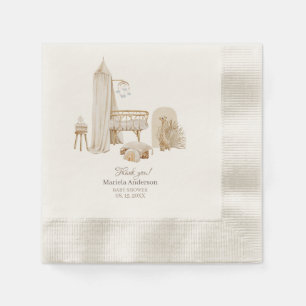vattenfärg Kön Neutral Boho Nursery babydusch Pappersservett