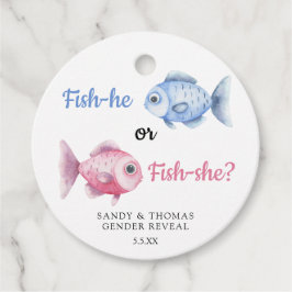Vattenfärg Köns Avslöjande Fiske Gåvor Etiketter