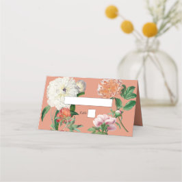 Vattenfärg Körsbärsrosa Pioner Blommor Bröllop Placeringskort