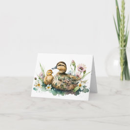 Vattenfärg kort för mor och ankunge Greeting card