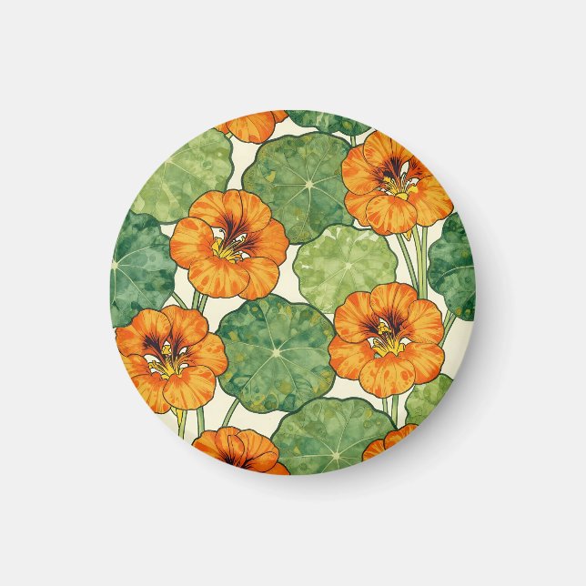 Vattenfärg Krensflorala Mönster Magnet (Framsidan)