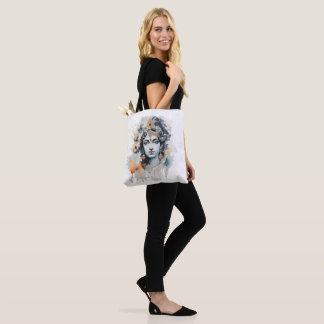Vattenfärg Krishna Painting Tote Bag Tygkasse