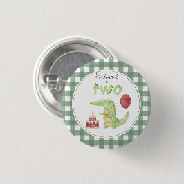 Vattenfärg krokodil 2:a födelsedag knapp