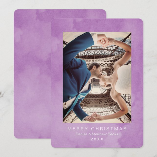 Vattenfärg krokus kronblad modern julkort inbjudningar (Fram/baksida)