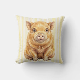 Vattenfärg Kunekune Gris Gård Djur Kuddcover Kudde