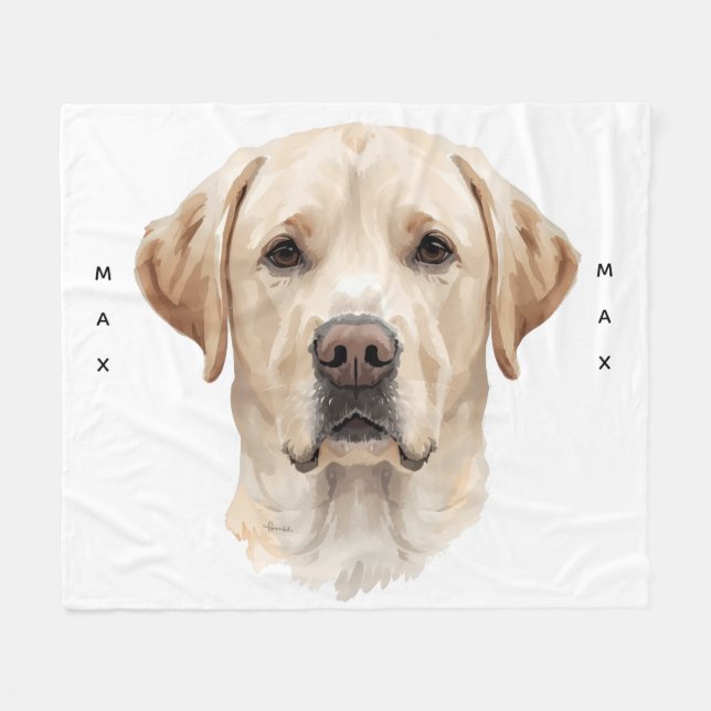 Vattenfärg Labrador Retriever Mjuk Fleece Husdjur (Framsidan (Horisontell))