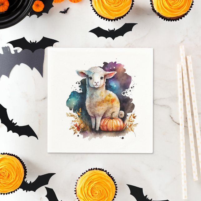 Vattenfärg Lamb Halloween Pappersservett (Skapare uppladdad)