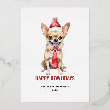 Vattenfärg Långhårig Chihuahua Glad Hurrahelg