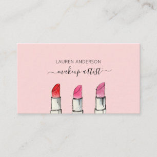 Vattenfärg Läppstift Makeup artist Namnkort
