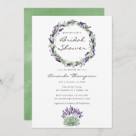 Vattenfärg Lavendel Bröllopsdusch Inbjudan