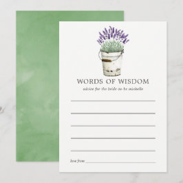 Vattenfärg Lavendel Bröllopsdusch Råd Inbjudningar