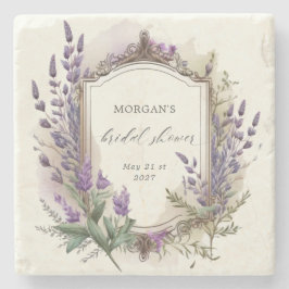 Vattenfärg Lavendel Kunglig Bröllopsfest Stenunderlägg