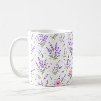 Vattenfärg Lavendel & Rosa Vildblomma Kaffemugge Kaffemugg