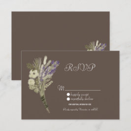 Vattenfärg Lavendel Rustik Botanik Blommig RSVP Inbjudningar