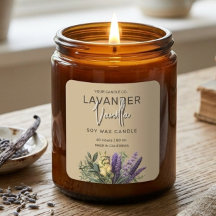 Vattenfärg Lavendel Vanilj Blommig Ljus Etikett