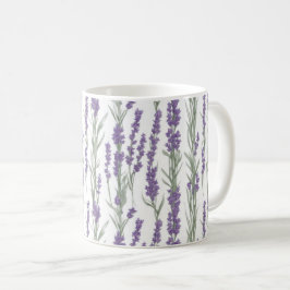 Vattenfärg Lavendelblommor Kaffemugg