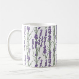 Vattenfärg Lavendelblommor Kaffemugg