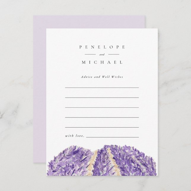 Vattenfärg Lavendelfält Råd och önskningar Kort (Fram/baksida)