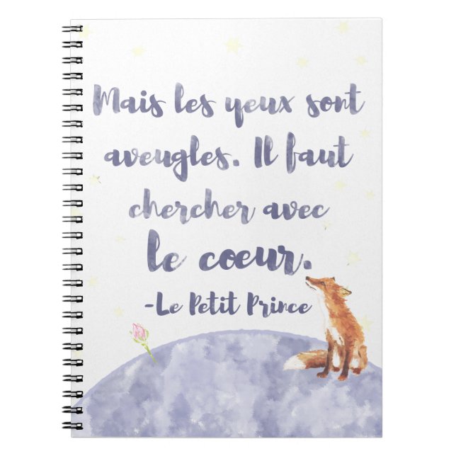 Vattenfärg Le Petit Prince lite princen Anteckningsbok Med Spiral (Framsidan)