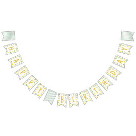 Vattenfärg Lemon 1-års födelsedagsbanner Vimplar
