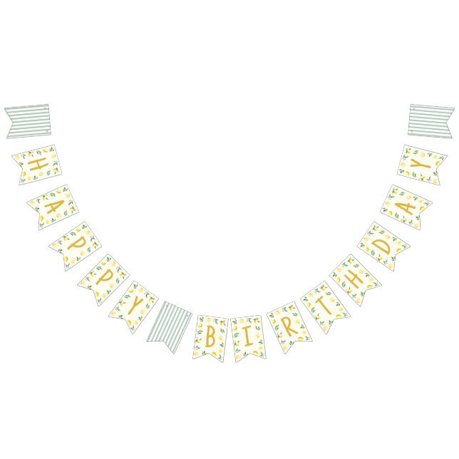 Vattenfärg Lemon 1-års födelsedagsbanner Vimplar (Alla)