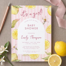 Vattenfärg Lemon Baby Shower
