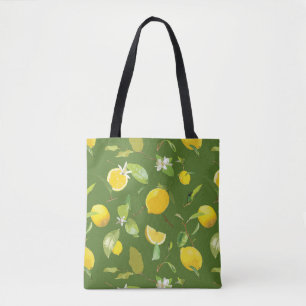 Vattenfärg Lemon & blad 5 Tygkasse