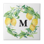 Vattenfärg Lemon Blommigt Utandningsfamilj Monogra Kakelplatta<br><div class="desc">"Watercolor Lemon Blommigt Wandew Family Monogram keramik tile" har ditt familjemonogram i en vattenfärgad andedräkt av citroner,  citrusfrukter och löv greeneri,  som alla var handmålade av en internationellt licensierad konstnär och formgivare,  Audrey Jeanne Roberts,  upphovsrätt.</div>